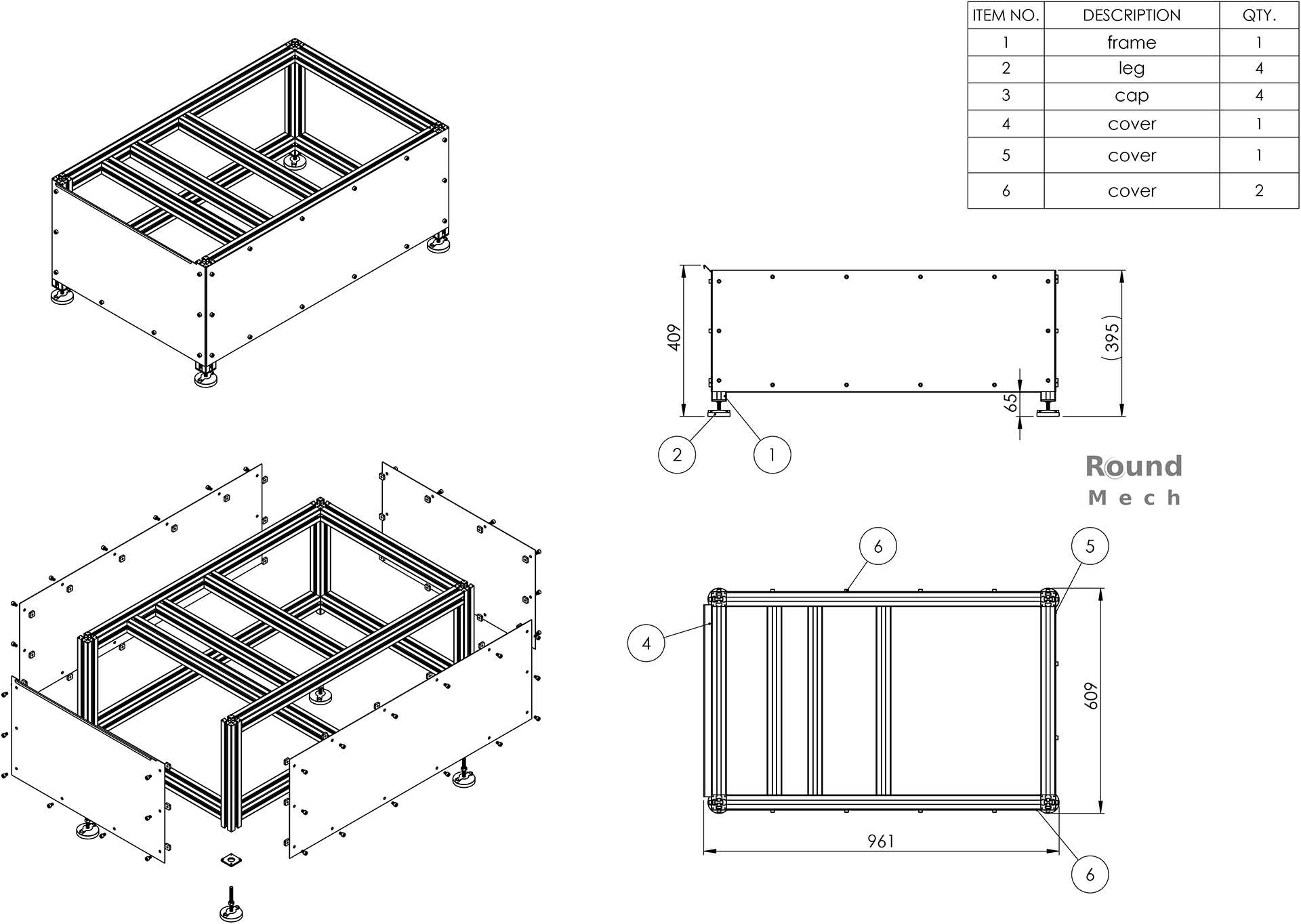 Frame assembly drawing